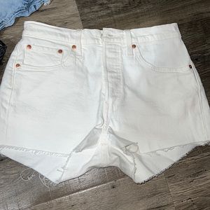 Levi's white jean shorts